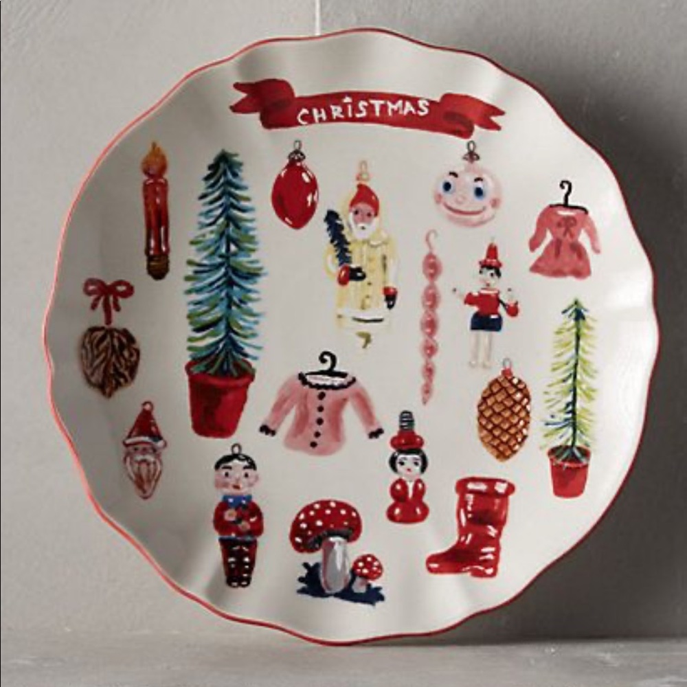 🆕HTF NATHALIE LETE Holiday Dessert Plate NWOT